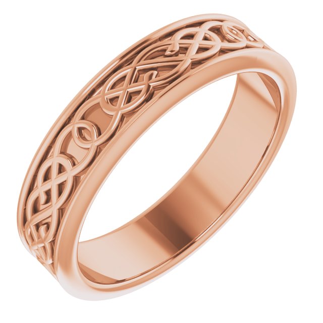 14K Rose 5 mm Celtic Inspired Band Size 8.5 Ref 13066039