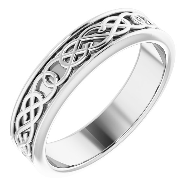 Sterling Silver 5 mm Celtic Inspired Band Size 8.5 Ref 17589852