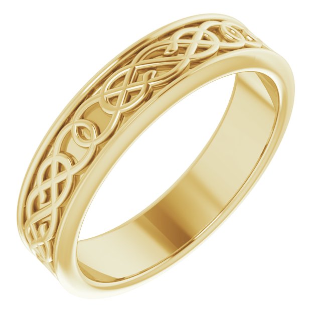 14K Yellow 5 mm Celtic-Inspired Band Size 8.5