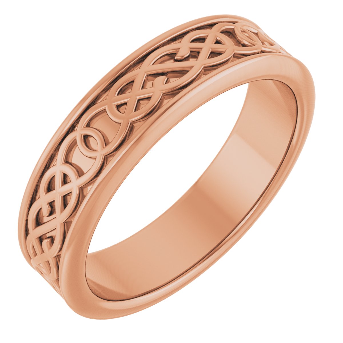 14K Rose 5 mm Celtic Inspired Band Size 7 Ref 13066027