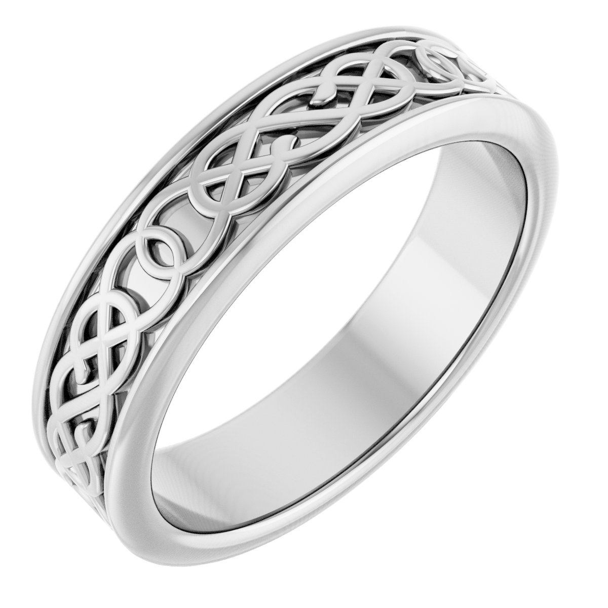 14K White 5 mm Celtic Inspired Band Size 7 Ref 13066025