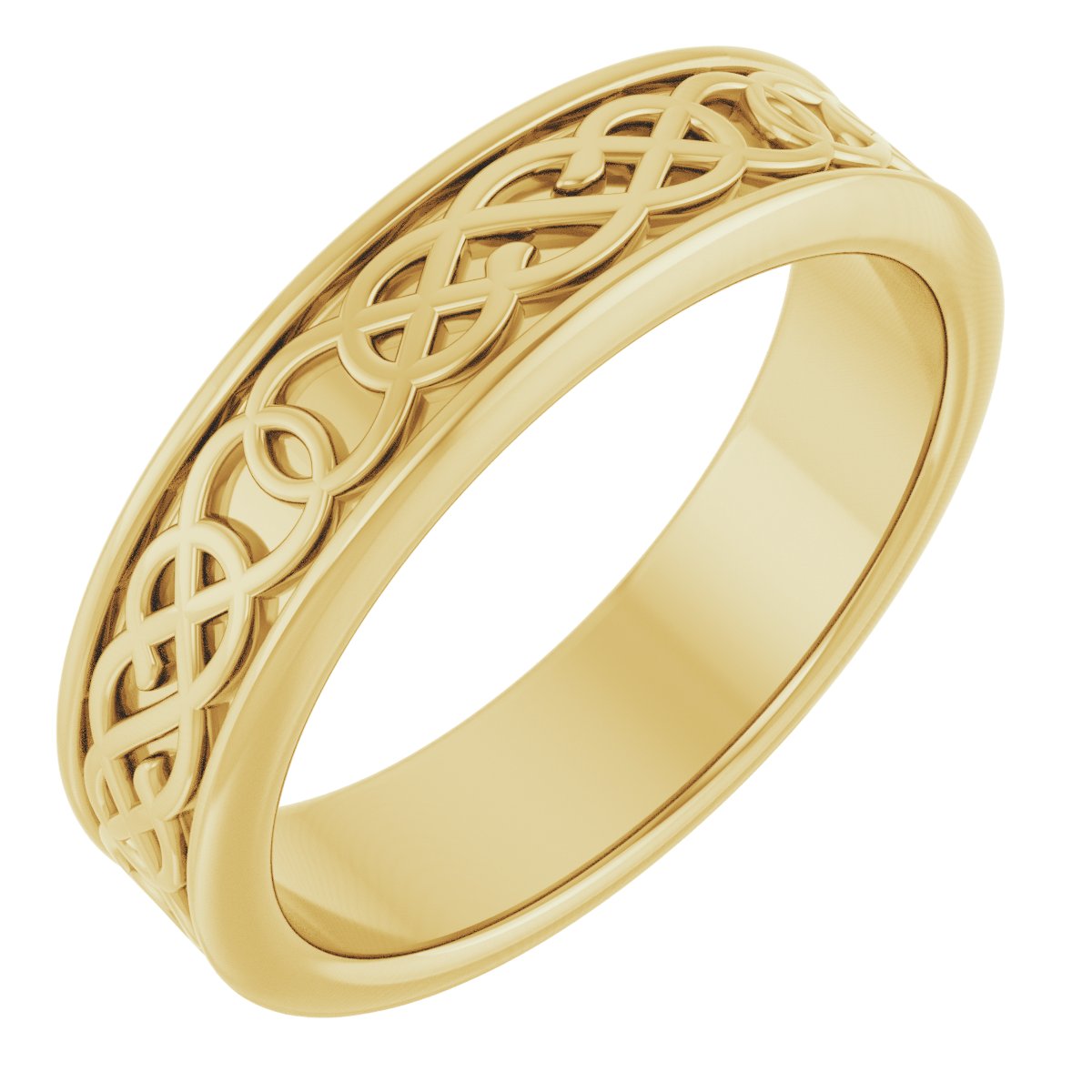 14K Yellow 5 mm Celtic Inspired Band Size 7 Ref 13066026