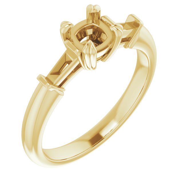 Double Claw-Prong Three-Stone Engagement Ring