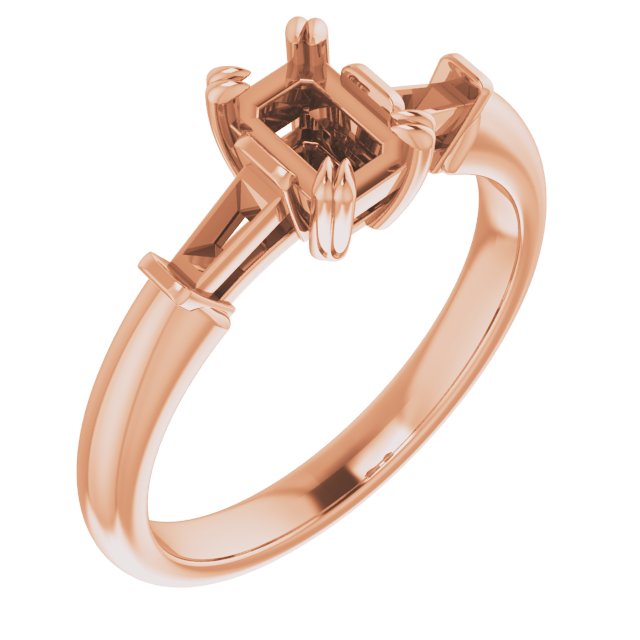 Double Claw-Prong Three-Stone Engagement Ring