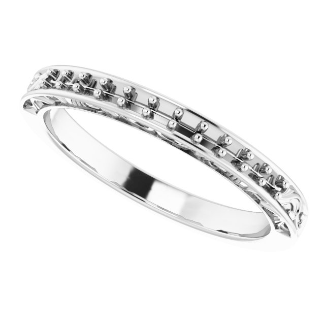 14K White 1/6 CTW Diamond Matching Band 