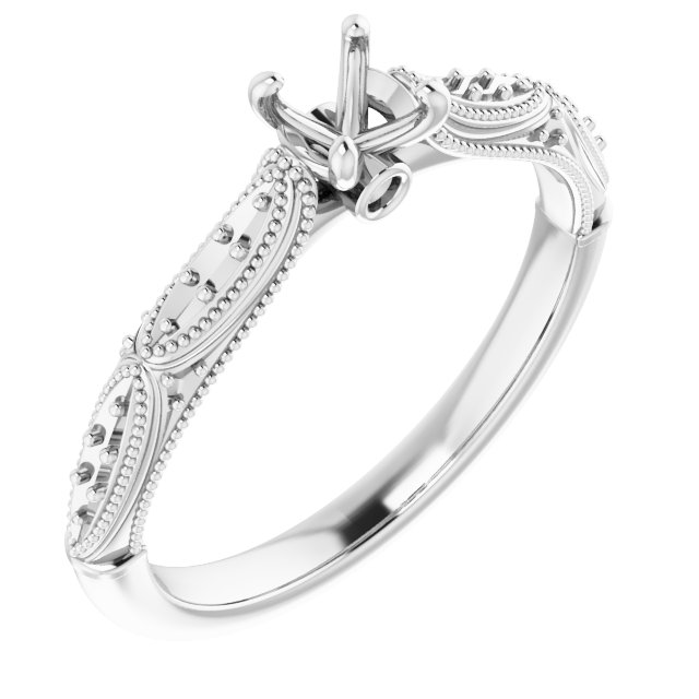 Accented Sculptural Engagement Ring