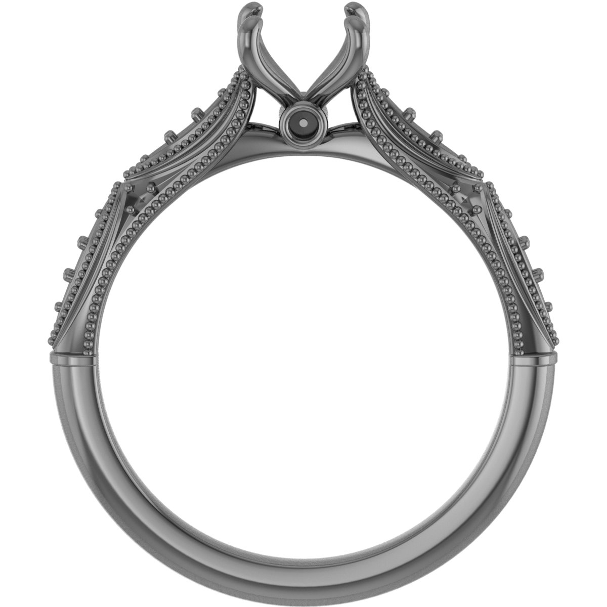 6 mm Square Engagement Ring Mounting view 2