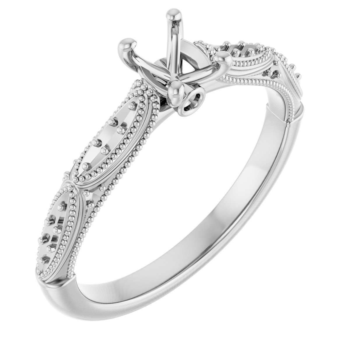 Accented Sculptural Engagement Ring