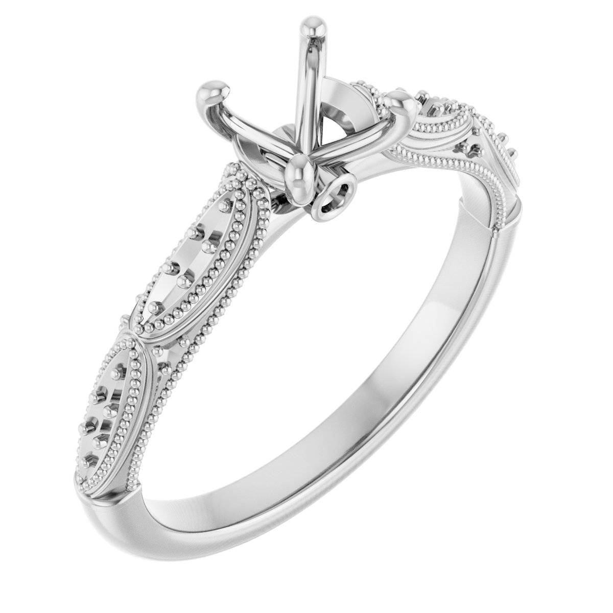 Accented Sculptural Engagement Ring