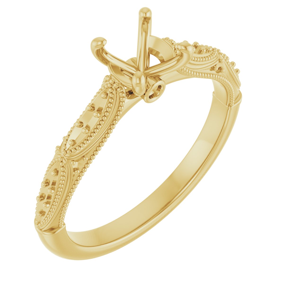 Accented Sculptural Engagement Ring