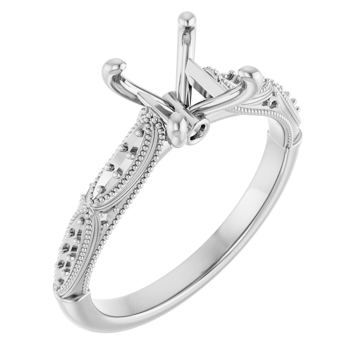 Accented Sculptural Engagement Ring