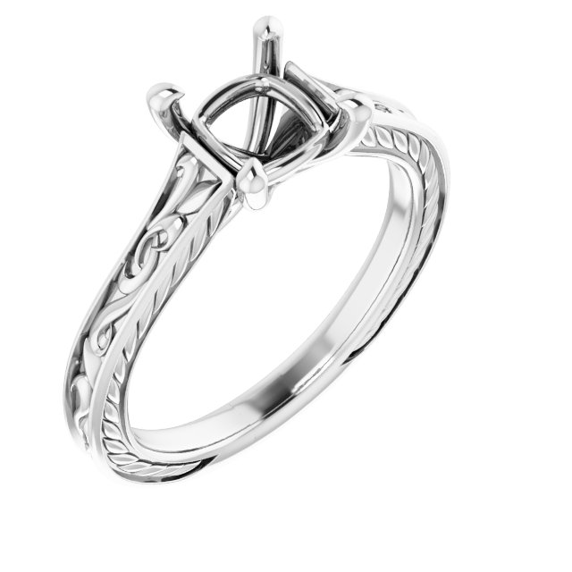 Solitaire Scroll Engagement Ring