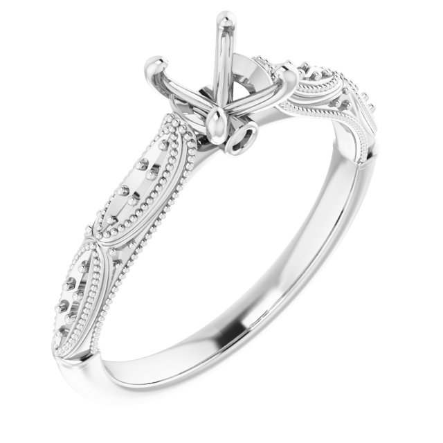 Accented Sculptural Engagement Ring
