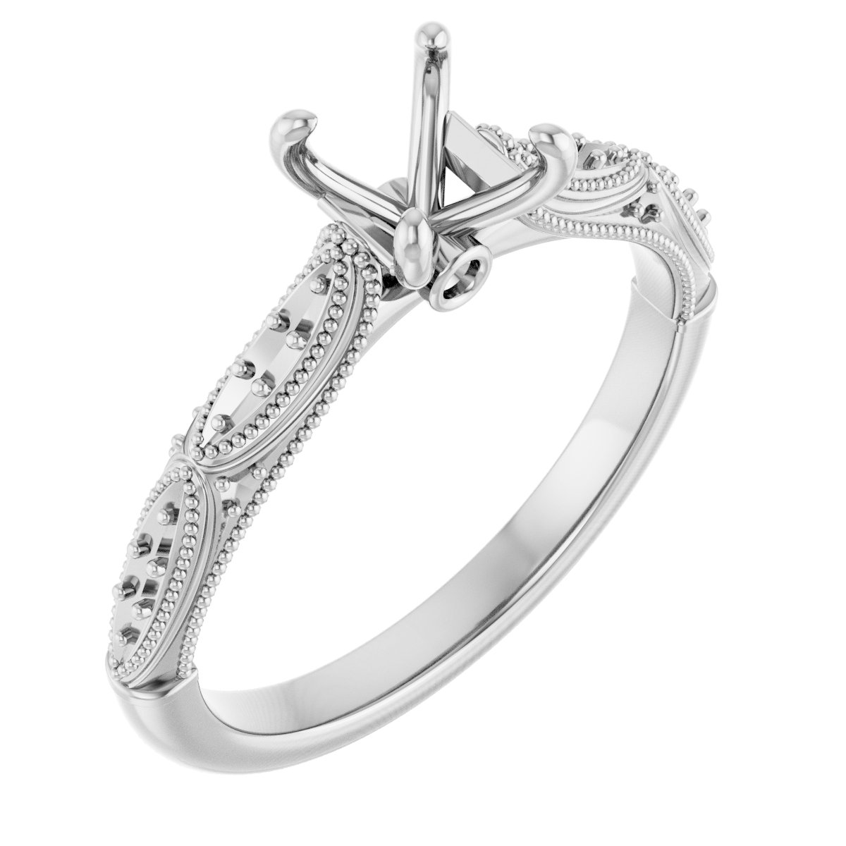 Accented Sculptural Engagement Ring