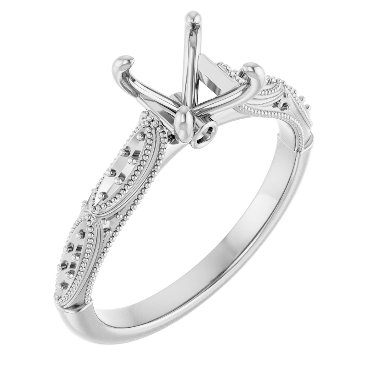 Accented Sculptural Engagement Ring