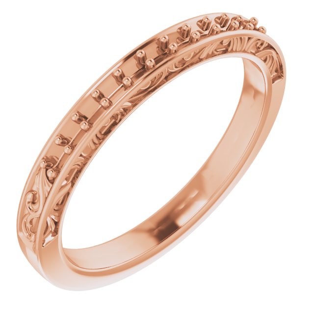 Channel Set Engraved Wedding Band in 14K Rose Gold (0.17 ct. tw.)