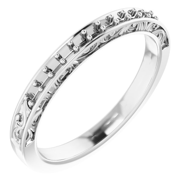 14K White 1/6 CTW Diamond Matching Band 