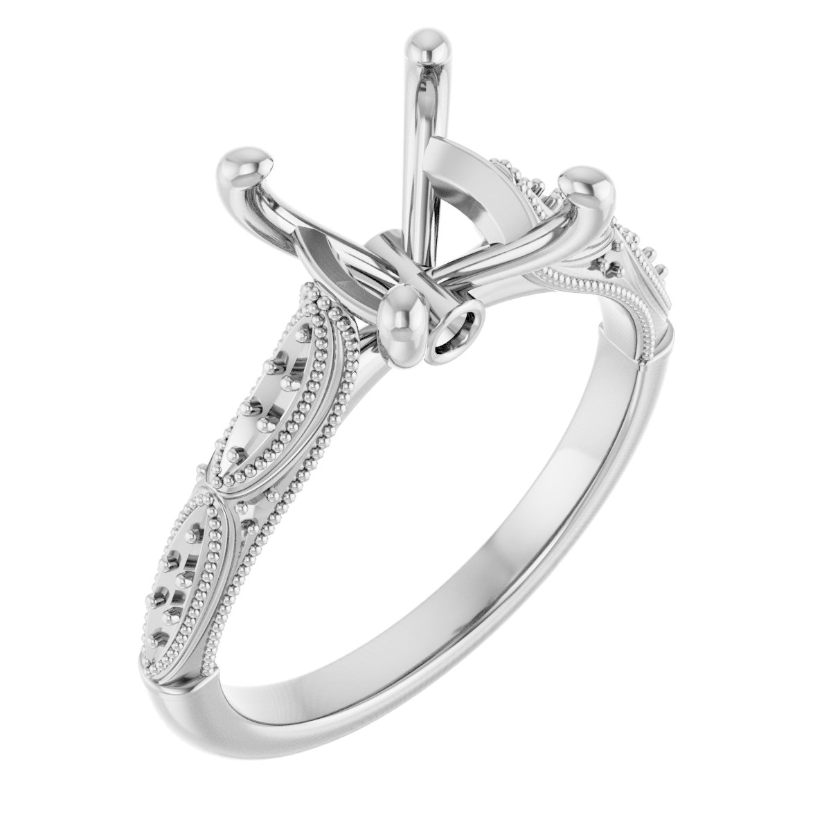 Accented Sculptural Engagement Ring