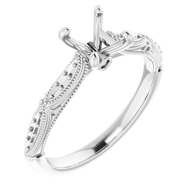 Accented Sculptural Engagement Ring