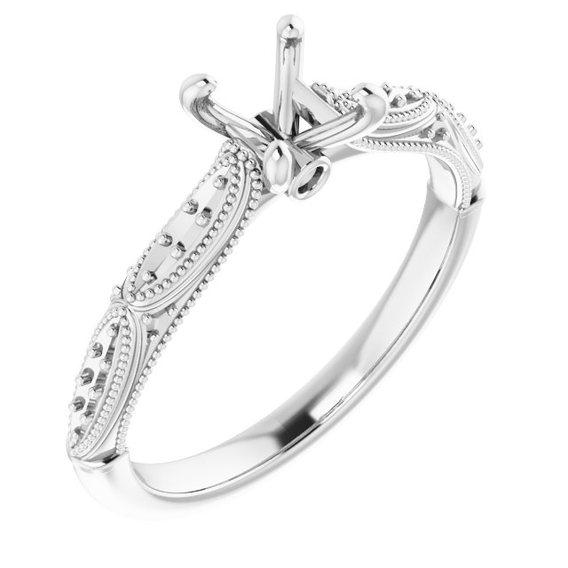 Accented Sculptural Engagement Ring
