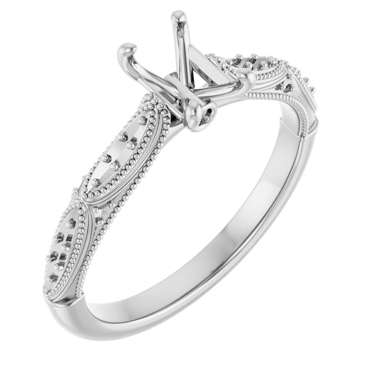 Accented Sculptural Engagement Ring