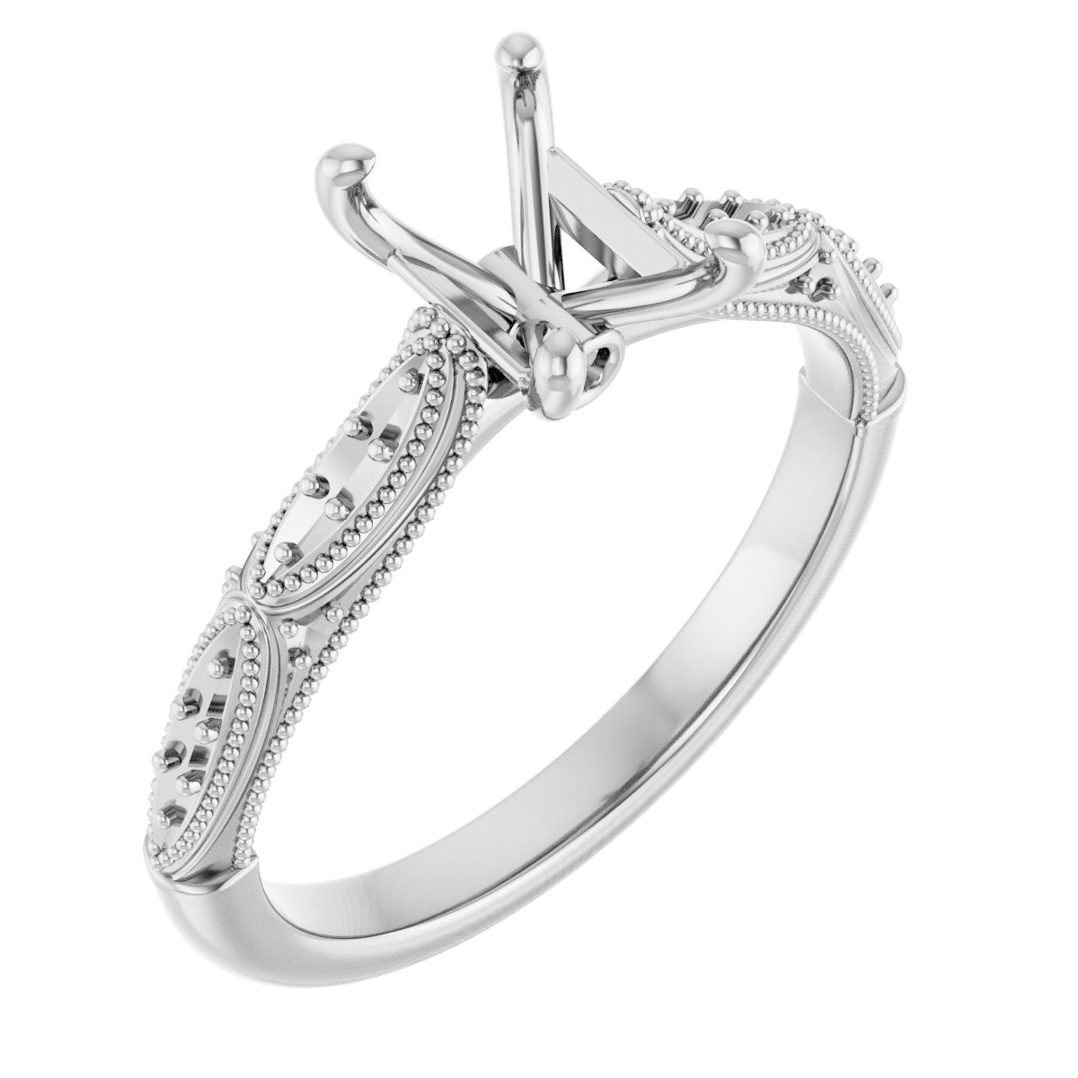 Accented Sculptural Engagement Ring