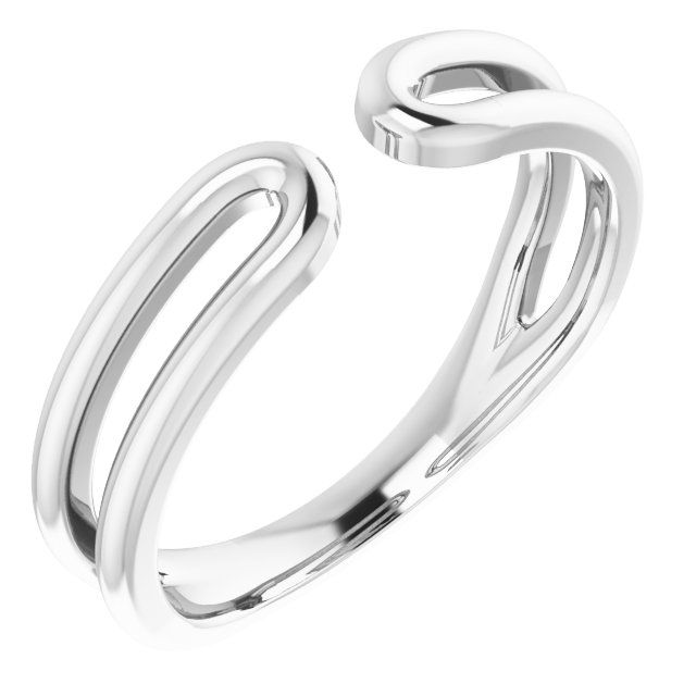 14K White Negative Space Ring