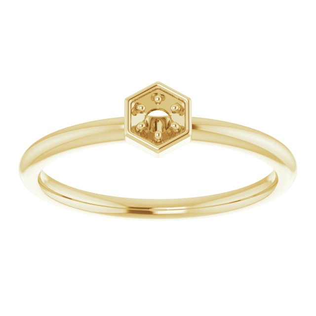 14K Yellow .06 CTW Diamond Hexagon Stackable Ring