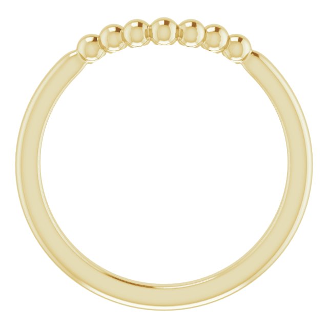 14K Yellow Stackable Beaded Contour Ring