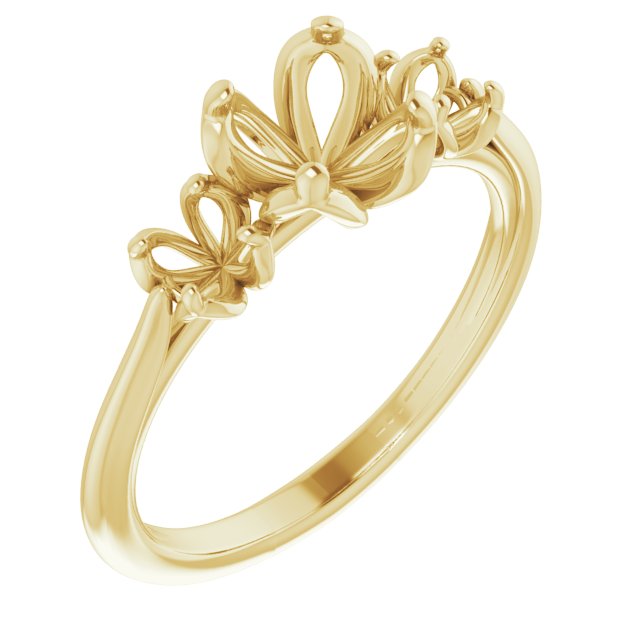 Accented Floral Engagement Ring or Band