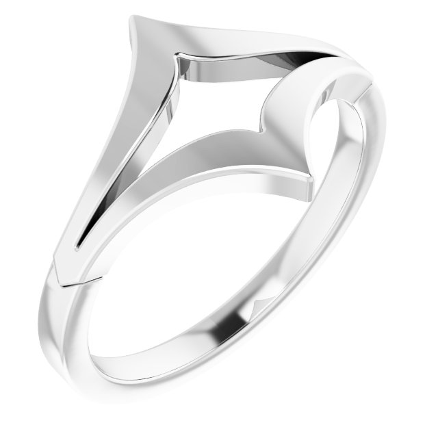 Sterling Silver Negative Space Double "V" Ring   