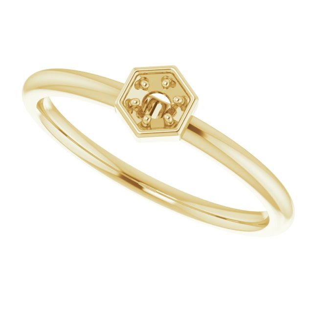 14K Yellow .06 CTW Diamond Hexagon Stackable Ring