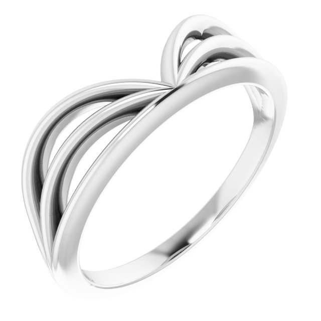 14K White Crown Ring