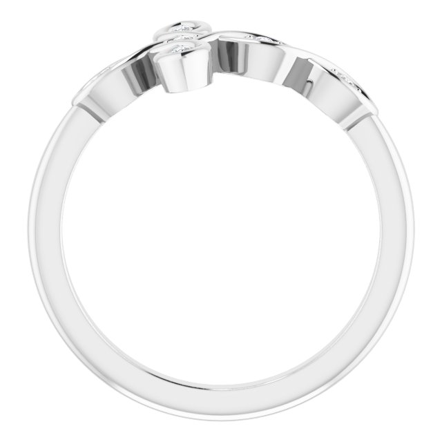 14K White .05 CTW Diamond Sideways Cross Ring 
