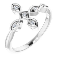 Accented Sideways Cross Ring