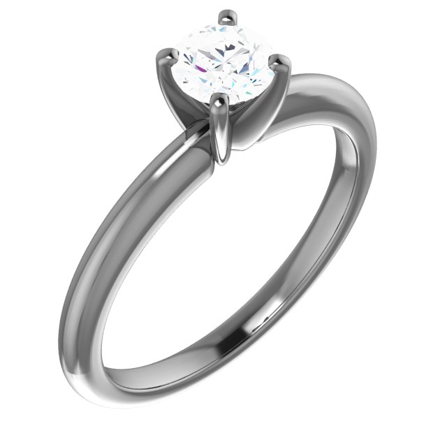 Platinum 5 mm Round Forever One Moissanite Engagement Ring Ref 13809236