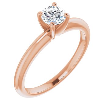 14K Rose 5 mm Round Forever One Moissanite Engagement Ring Ref 13809235