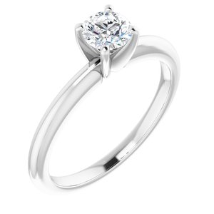 14K White 5 mm Round Forever One™ Moissanite Engagement Ring