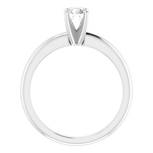 14K White 5 mm Round Forever One™ Moissanite Engagement Ring