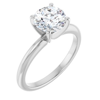 Platinum 7.5 mm Round Forever One Moissanite Engagement Ring Ref 13809268