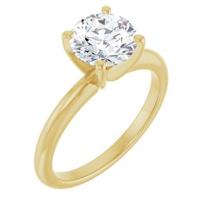 14K Yellow 7.5 mm Round Forever Oneâ„¢ Moissanite Engagement Ring  