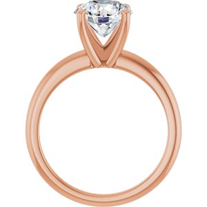 14K Rose 8 mm Round Forever One™ Moissanite Engagement Ring