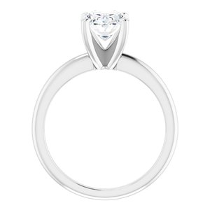 14K White 9x7 mm Oval Forever One™ Moissanite Engagement Ring