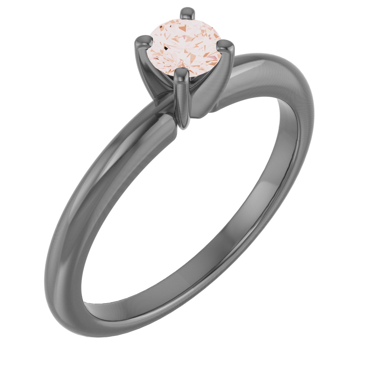 14K Rose 4 mm Round Forever One Moissanite Engagement Ring Ref 13809223