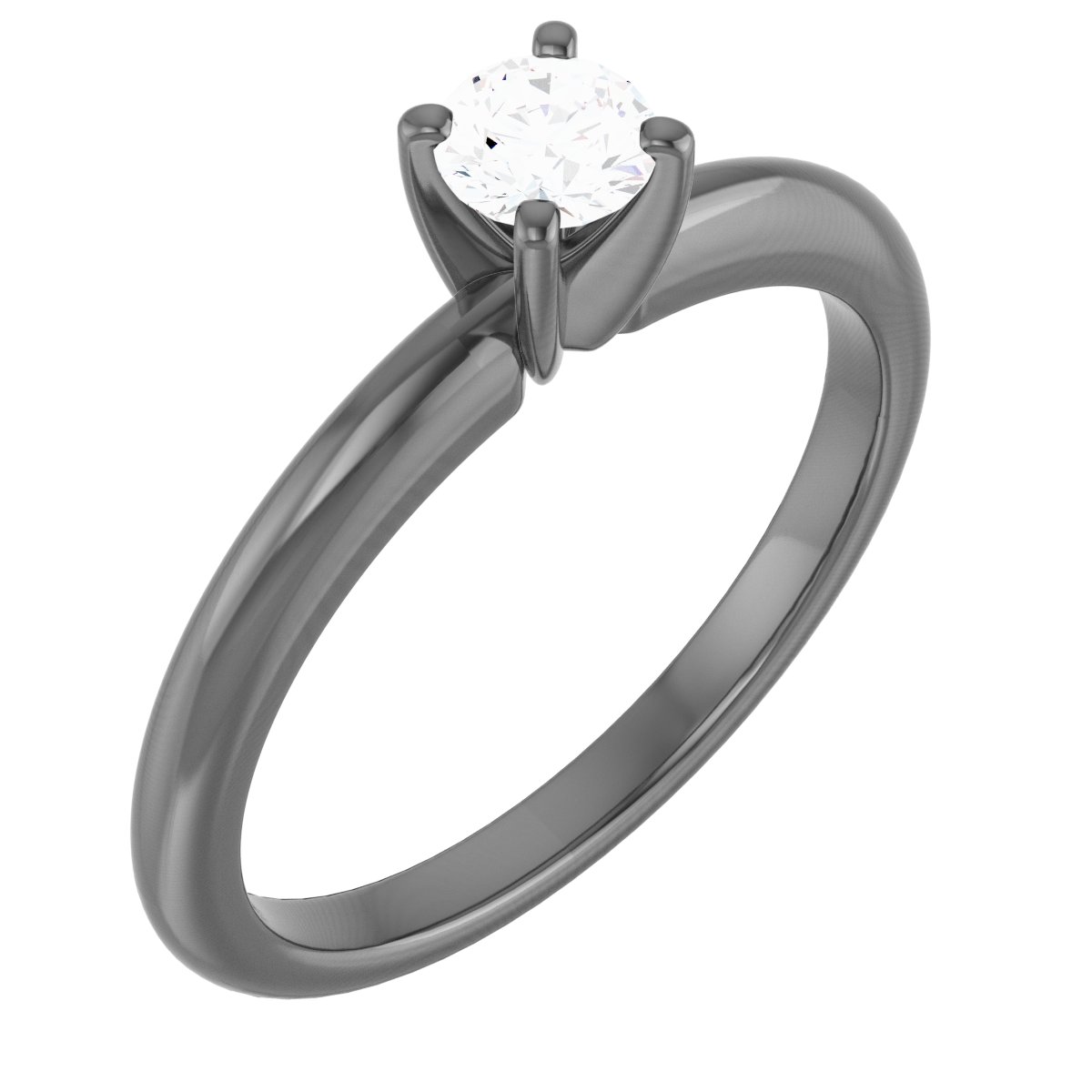 Platinum 4 mm Round Forever One Moissanite Engagement Ring Ref 13809224