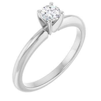 Platinum 4 mm Round Forever One Moissanite Engagement Ring Ref 13809228
