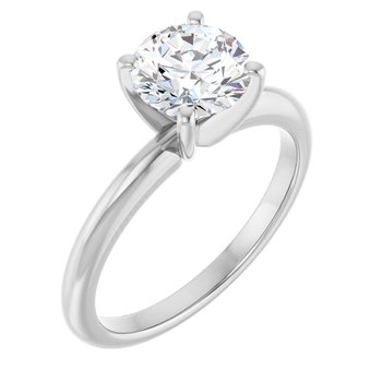14K White 7 mm Round Forever One Moissanite Engagement Ring Ref 13809257