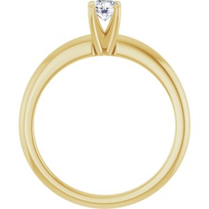 14K Yellow 4 mm Round Forever Oneâ„¢ Moissanite Engagement Ring  