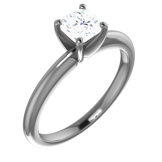 Platinum 5 mm Cushion Forever One Moissanite Engagement Ring Ref 13842807
