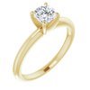 14K Yellow 5 mm Cushion Forever One Moissanite Engagement Ring Ref 13842805